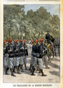 Senegalesiske Tirailleurs de la Mission Marchand à Paris- i "" Le petit journal"" av 23.07.1899 av Unknown artist