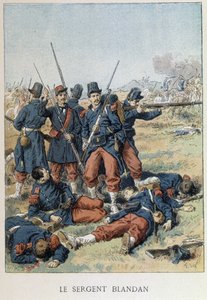 Sersjant Blandan døde under erobringen av Algerie i 1842 - i "" Histoire de France"" av Unknown artist