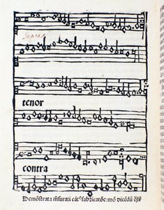 Noterside for musikkologiske studier og dokumenter av Nicola Burzio av Unknown artist