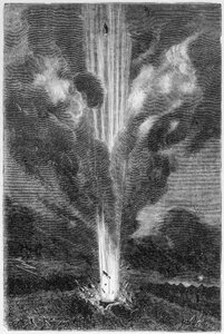 Skjell lansert på månen - i "Reise fra jorden til månen"" av Jules Verne av Unknown artist