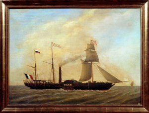 Skip med blader på elven Tejo Anonymt maleri. Marseille-museet fra 1800-tallet av Unknown artist
