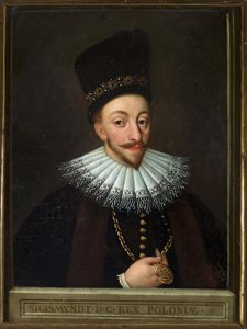 Sigismund III av Polen - Portrett av Sigismund III Vasa, konge av Polen (1566-1632), anonym. Olje på lerret, tidlig på 1600-tallet, Narodowe-museet, Warszawa av Unknown artist