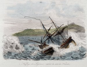 Senking av skipet til Jean-Francois Galaup, greve av La Perouse (Jean Francois Laperouse av Unknown artist