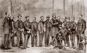Sir James Hope Grant (1808-1875), en britisk soldat og hans stab under den andre opiumskrigen, som varte fra 1856 til 1860. av Unknown artist