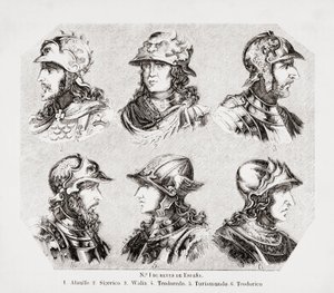 Seks vestgotiske konger av Spania, av Unknown artist