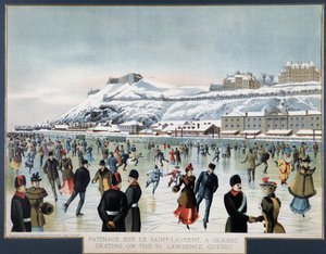 Skating på Saint Laurent, Quebec, n.d. av Unknown artist