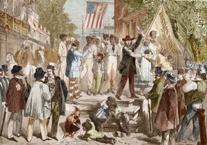 Slavesalg til Richmond i USA i 1864. av Unknown artist