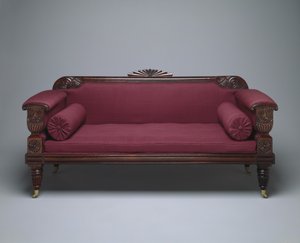 Sofa, ca. 1821-35 (palisander og furu med ulltrekk) av Unknown artist