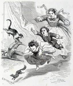Sophie og ekornet - i "The misfortunes of Sophie"" av grevinnen av Ségur, Hachette av Unknown artist