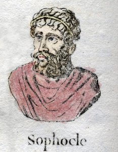 Sofokles (ca. 496-406 f.Kr.), gresk tragisk poet. av Unknown artist