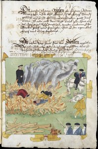 Sorcieres - Brenningen av tre hekser i Baden 4. november av Unknown artist