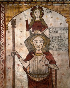 St Christopher bærer Jesusbarnet, ca. 1285 (fresco) av Unknown artist