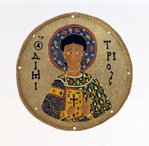 St Demetrius - i "" History and Monuments of Byzantine Emals"" av N. Kondakow. Kromolitografi 1892. av Unknown artist