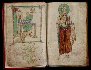 St. Johannes og Den Hellige Ånd som gir inspirasjon til St. Gregor: graduale 6B 59 av Unknown