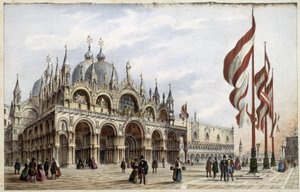 Markuskirken - i "" Album med de viktigste utsiktene over Venezia", ill. av Marco Moro, red. Gio Brizeghel, v.1840 av Unknown artist