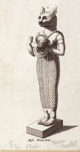 Statue av dansens gudinne, Cat-head Bastet (det gamle Egypt). gudinne i gammel egyptisk religion, av Unknown artist