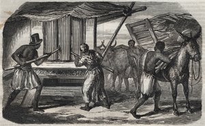 Sukkerproduksjon: en sukkerrørfabrikk i en sukkerfabrikk i Vestindia. Gravering fra 1859. av Unknown artist