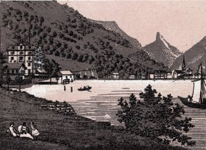 Switzerland: view of the city of Fluelen. in “” The world illustrates 168 views”” Undated (late 19th century) av Unknown artist