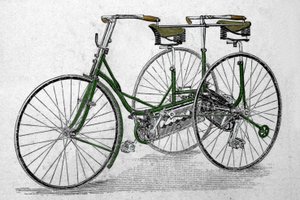 Tandem trehjulssykkel modell. av Unknown artist
