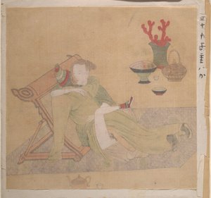 Tartaroffiser med blond dame av Unknown Artist