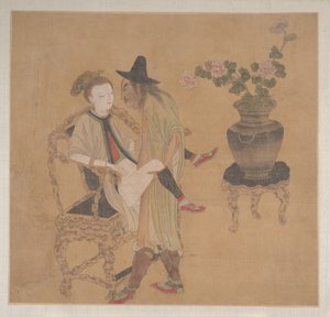 Tartaroffiser med blond dame av Unknown Artist