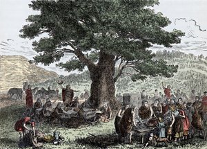 Teutoner nyter høytiden - gravering fra slutten av 1800-tallet av Unknown artist
