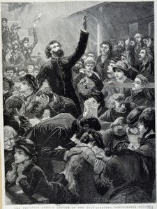 The Armee of Salvation - distribusjon ved Whitechapel Road-hovedkvarteret i 1881 av Unknown artist