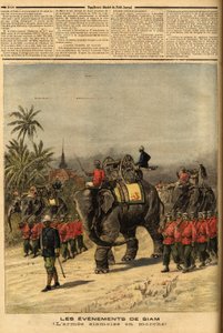 Armee of Siam (Thailand). Gravering i "" Le petit journal"" 29.07.1893. Samling av Selva. av Unknown artist