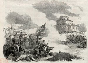 The Battle of Monte Caseros in April 1852 - revolt of Justo Jose de Urquiza (1801-70); against the Argentinian dictator Juan Manuel de Rosas (1793-1877) - The Battle of Caseros, or Battle of Monte Casero on February 3 av Unknown artist