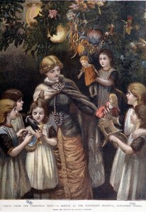 Juletreet til fattige barn, London, slutten av 1800-tallet av Unknown artist