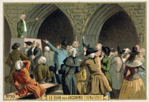 The Club of Jacobins (14.05.1790). 1800-talls kromolitografi. av Unknown artist