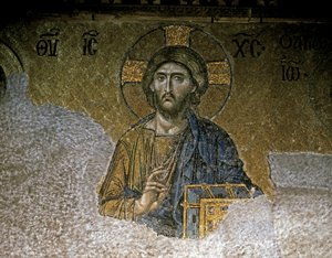 Deesis. Detalj av Kristus, midten av 1100-tallet (mosaikk) av Unknown artist