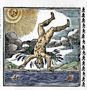 The Fall of Icarus - The Fall of Icarus. Fargerik Xylografi. Det 16. århundre. av Unknown artist