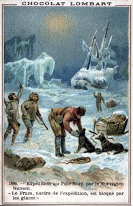 Fram, båten til den norske oppdageren Fridtjof Nansen, fanget i isen i Polhavet i 1896. av Unknown artist