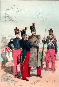 The French Armee under the Reign of Louis Philippe from 1830 to 1848 - Line - Engraving from 1882 in “Histoire de dix ans: 1830-1840”” Louis-Blanc (1811-1882) av Unknown artist
