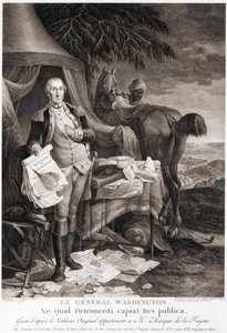 General Washington (1732 - 1799), gravert etter det originale maleriet som tilhørte Marquis de la Fayette. av Unknown artist