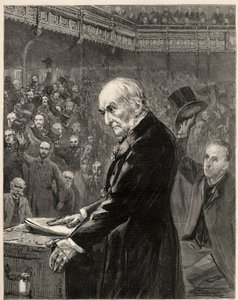 Underhuset, 13. februar 1893: tale av William Ewart Gladstone (gravering) av Unknown Artist