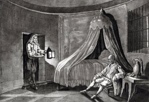 Jernmasken i fengselet hans på øya Sainte-Marguerite av Unknown artist