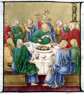 Nattverden - etter et 1500-talls kor. Kirken til den kronede jomfruen av Lodi. av Unknown artist