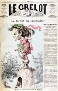Lohengrin-spørsmålet: Monumentprosjekt som skal reises i Wagner - i "" Le Grelot"" av 20.09.1891 av Unknown artist
