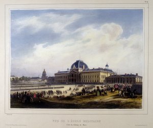 The Military School of the Invalides, utsikt over Champ de Mars av Unknown artist