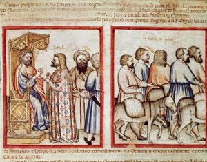 Der Pharao erzählt Joseph seinen Traum von Unknown artist