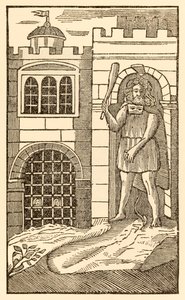 Pilegrimene nå, for å tilfredsstille kjødet fra Pilegrimenes fremgang fra denne verden, til det som skal komme av John Bunyan (1628-1688) Christian and Hopeful sovner og blir tatt til fange av kjempen o av Unknown