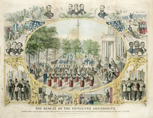 Resultatet av den femtende endringen, og fremveksten og fremgangen av den afrikanske rasen i Amerika og dens endelige prestasjon, og feiring 19. mai av Unknown artist
