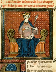 The Rite of Hugues Capet (941-996) i 988 Miniatyr fra et manuskript fra det 13. eller 14. århundre. Paris, B.N. av Unknown artist