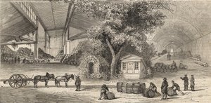 The Wines Warehouse i Paris i 1861 - Grotter - av Unknown artist