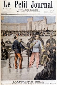 Zola-saken: alvorlig høringshendelse mellom oberst Hubert Henry (1846-1898) og oberstløytnant Georges Picquart (1854-1914) - i "" Le Petite Journal"" av 27.02.1898 av Unknown artist