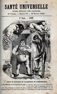 Kunsten å gå ned i vekt og gå opp i vekt - gravering i "La Sante Universelle - Guide Medical des Familles"" 1852 av Unknown artist