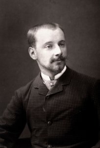 Kunstneren Albert Maignan fotografert i anledning Paris-salongen i 1881 av Unknown