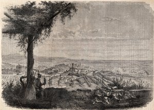 Byen Bergamo (Bergamo) rundt 1858 - gravering - av Unknown artist